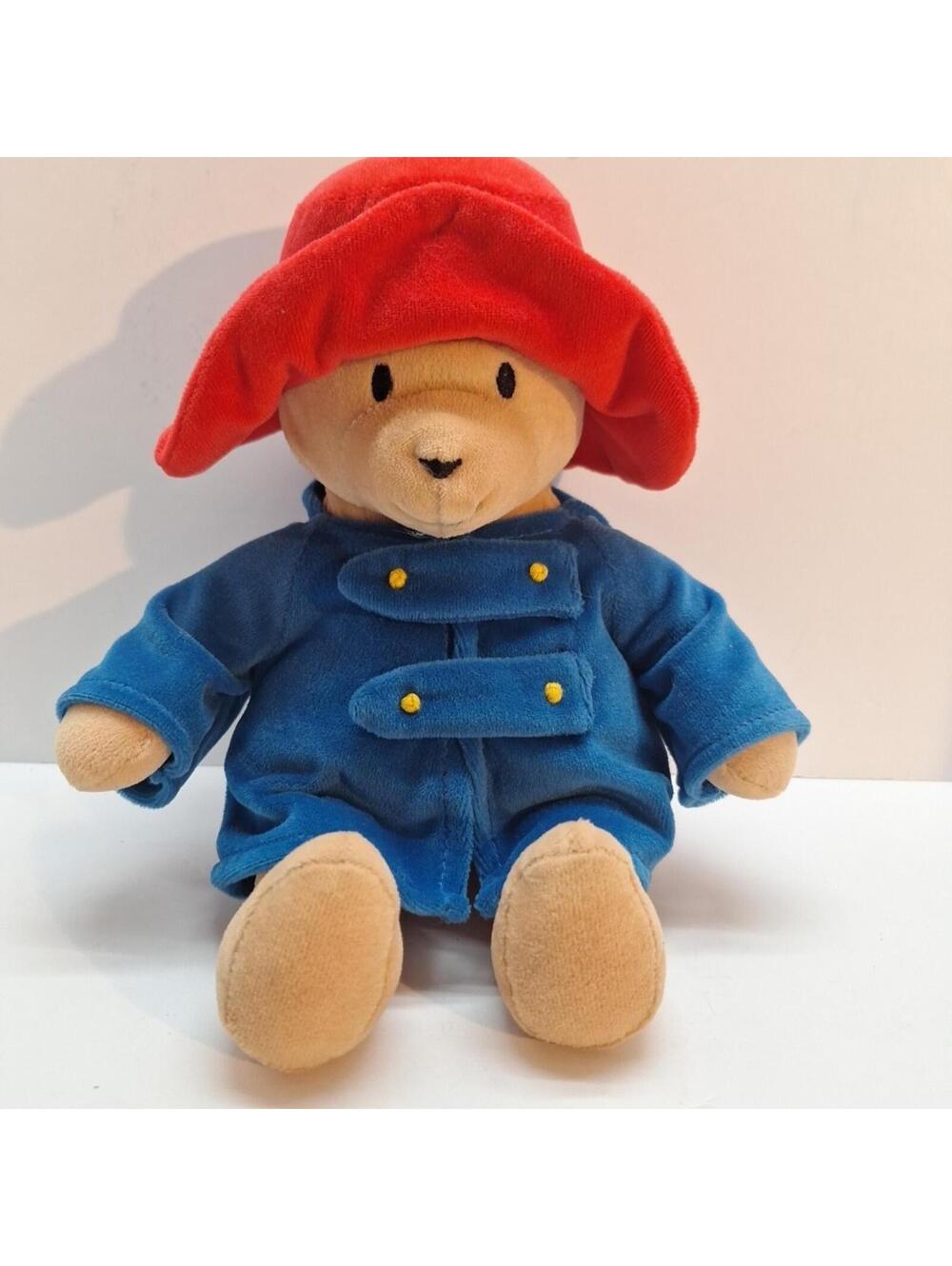 Paddington Bear Plush. 10 Inches Standing. Red Hat. Blue Coat. Eden Toys.